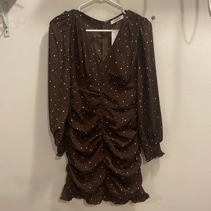 Brown long sleeve dress